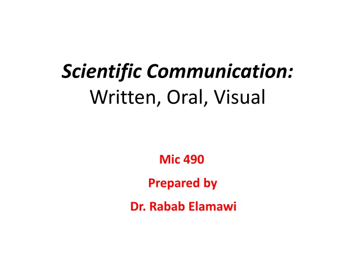 Scientific Communication Techniques: Graduate Course Overview