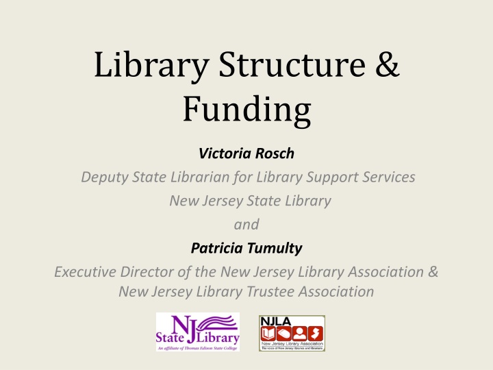 Public Library Structure and Funding in New Jersey