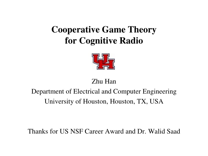 Cognitive Radio Network and Game Theory Exploration at University of Houston