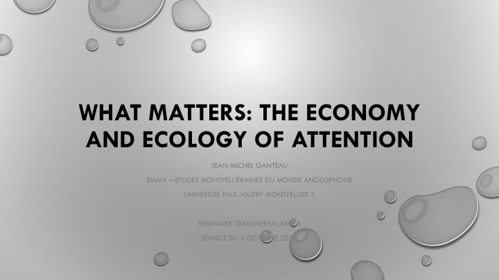 The Economy and Ecology of Attention in the Digital Age