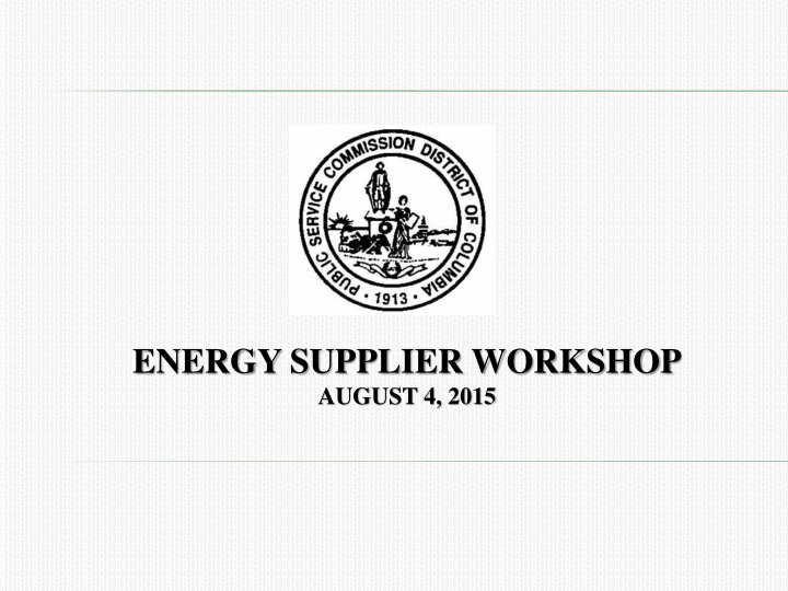 Consumer Rights and Responsibilities in Energy Supply Workshop