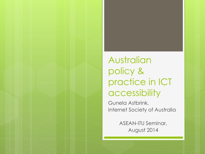 Accessibility Policies and Practices in Australian ICT: A Review