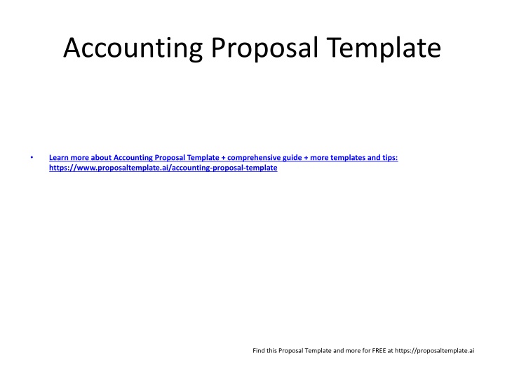 Comprehensive Guide to Writing an Accounting Proposal