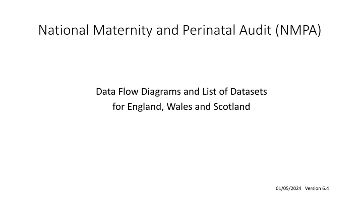 National Maternity and Perinatal Audit (NMPA) Data Flow Summary