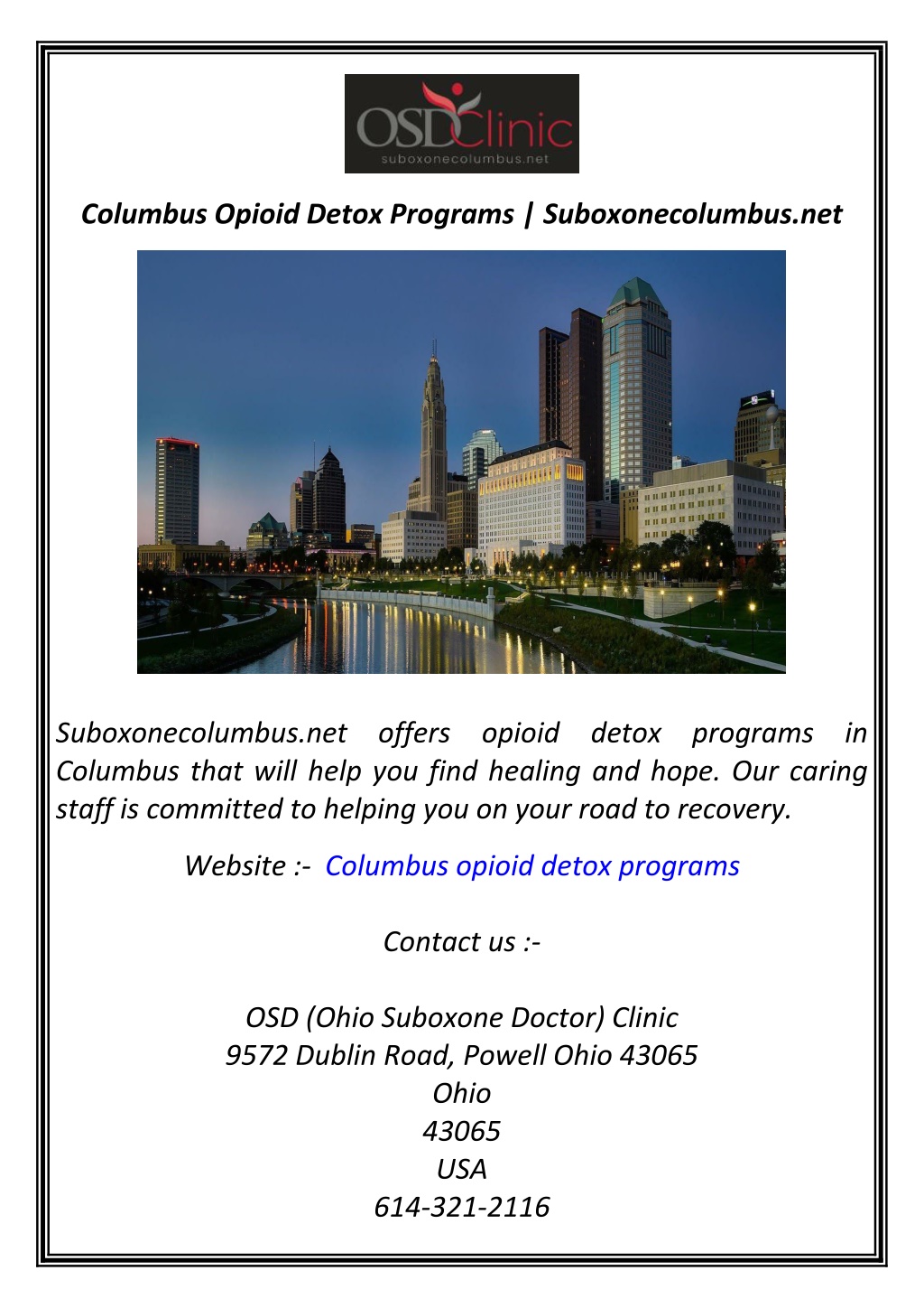 columbus opioid detox programs suboxonecolumbus l.w