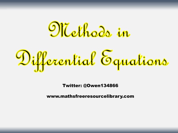 Solving Differential Equations: Methods and Techniques