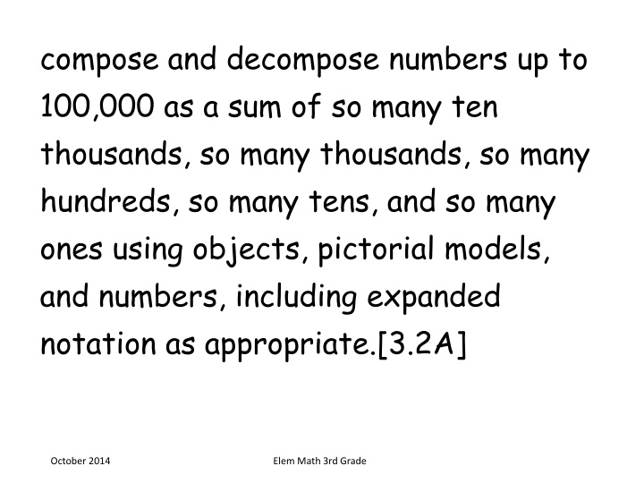 Numbers: Composing and Decomposing in Math