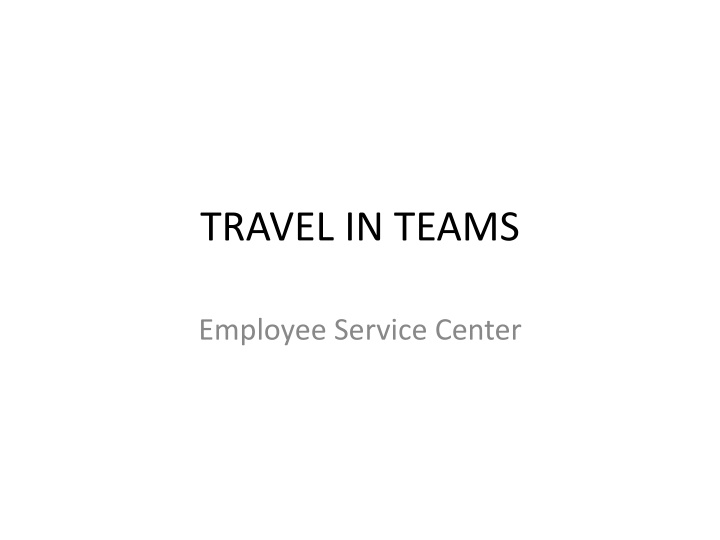 How to Create a Travel Request in Employee Service Center
