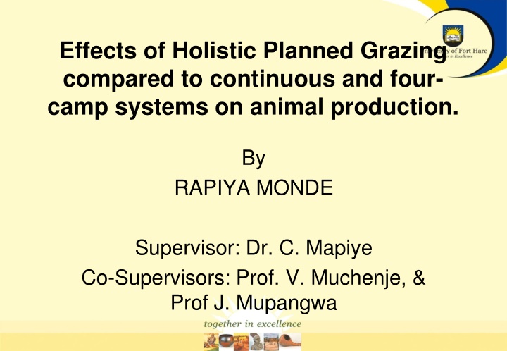 Effects of Holistic Planned Grazing on Animal Production Compared to Other Grazing Systems