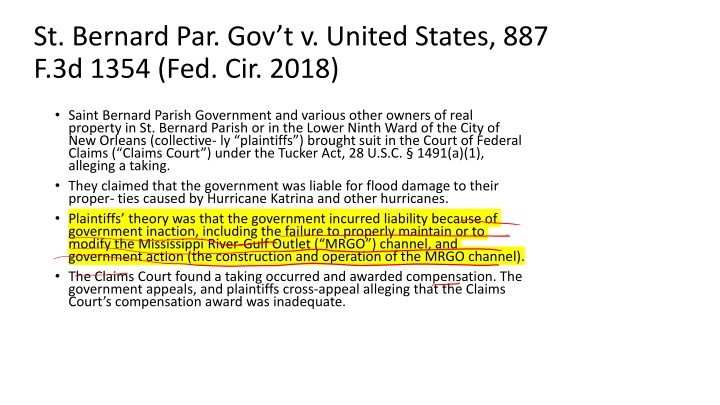 Legal Case Analysis: St. Bernard Parish Government v. United States