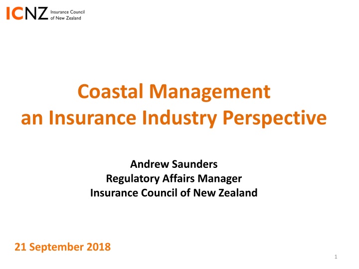 Coastal Management and Insurance Industry in New Zealand