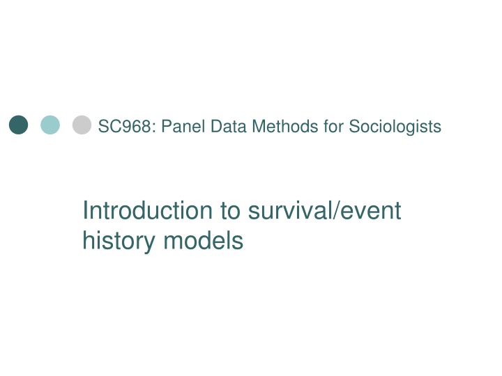 Survival/Event History Models in Panel Data Analysis