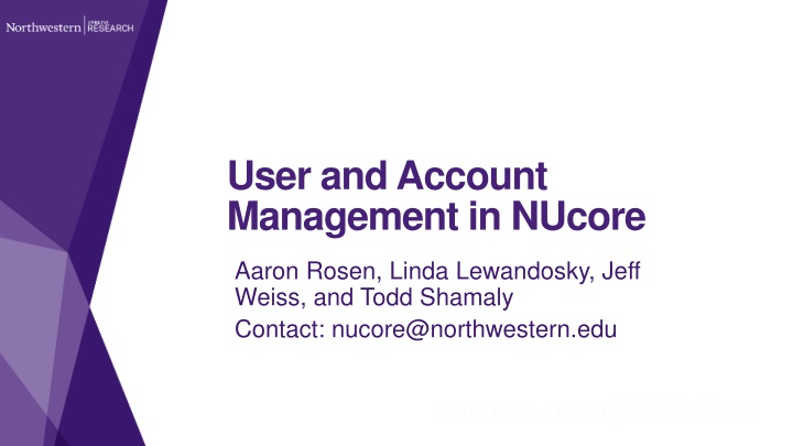 NUcore User and Account Management System