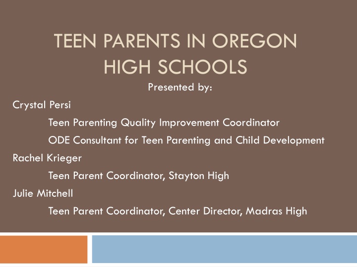 Supporting Young Parents in Oregon High Schools