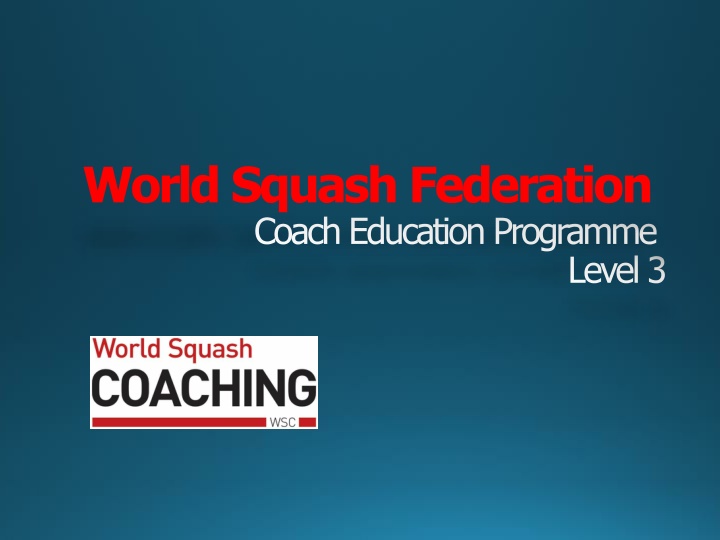 Coaching Principles and Techniques in Squash