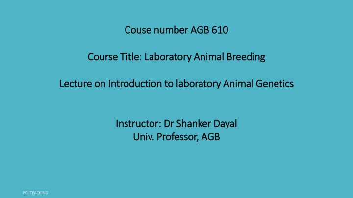 Laboratory Animal Genetics and Research Importance