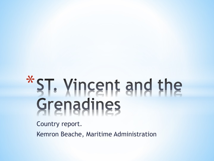 Maritime Initiatives in St. Vincent and the Grenadines