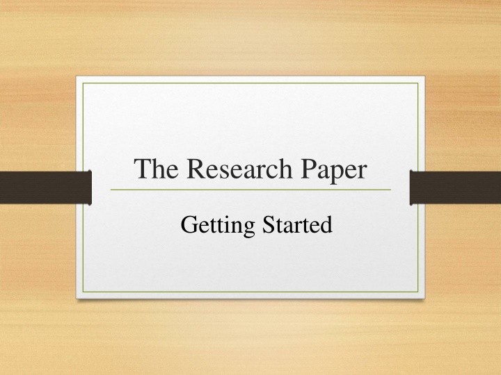 The Research Paper Guidelines and Timeline