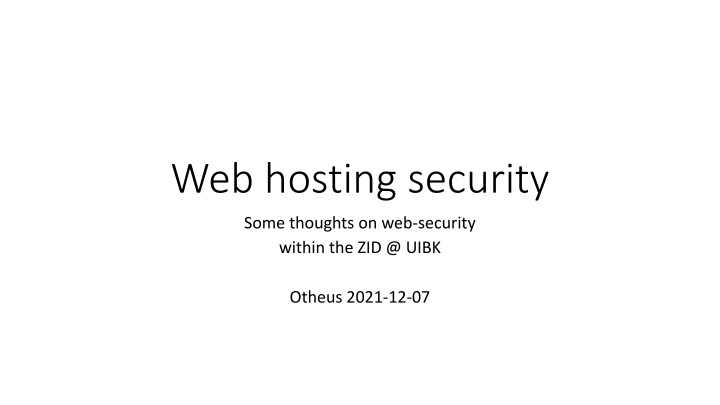 Exploring Web Hosting Security: Principles, Layers, and Monitoring
