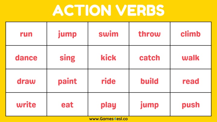 Variety of Verb Activities with Games4esl.co