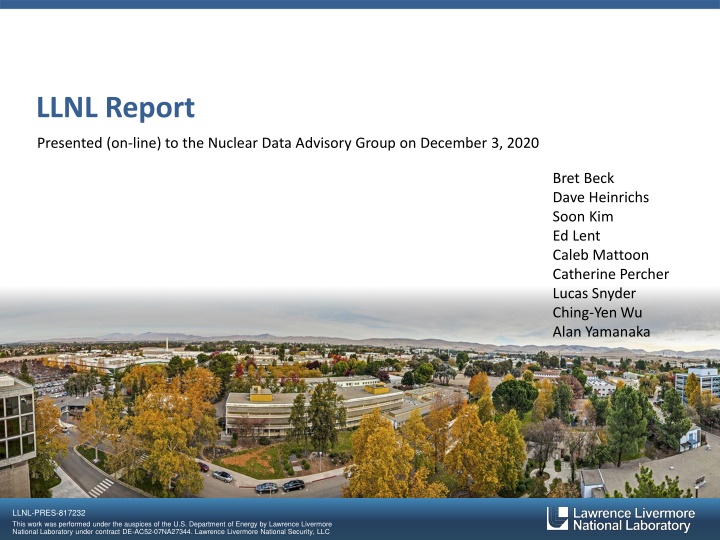 Progress Update on Nuclear Data Research at LLNL