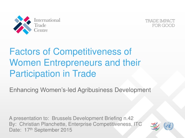 Enhancing Women's Trade Competitiveness in Agriculture: Factors and Recommendations