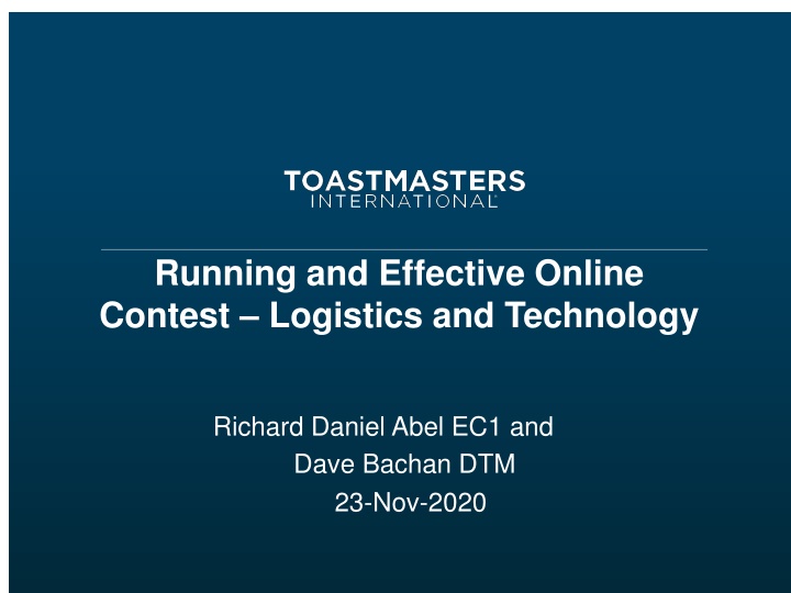 Running an Effective Online Contest: Logistics and Technology