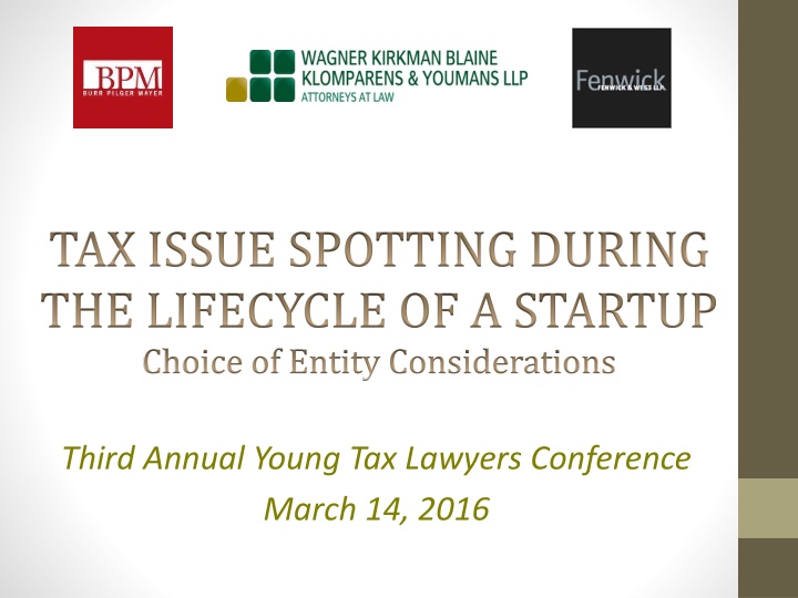 Tax Issue Spotting for Startup Entities