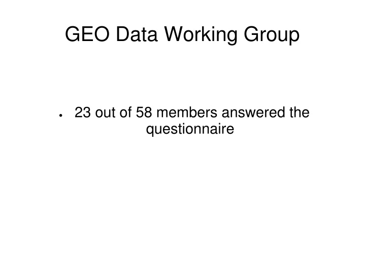 Insights into GEO Data Working Group Dynamics and Objectives