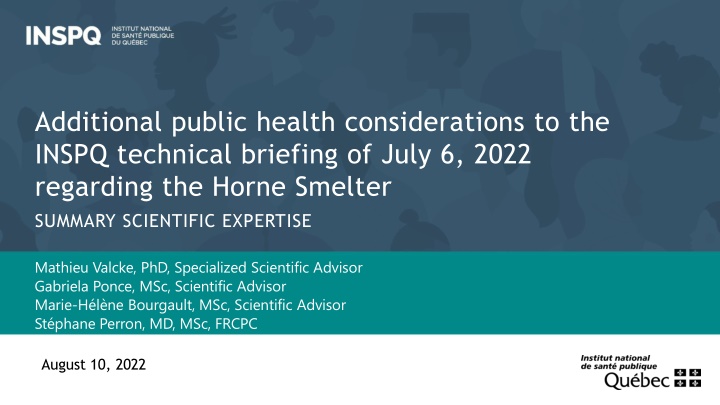 Additional Public Health Considerations on Horne Smelter: Expert Analysis
