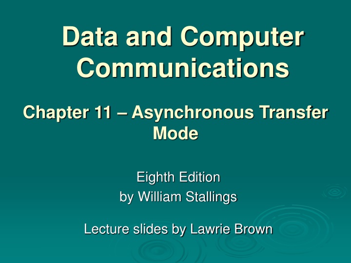 Asynchronous Transfer Mode (ATM) in Data and Computer Communications