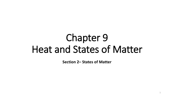 The Four States of Matter and Changes in States