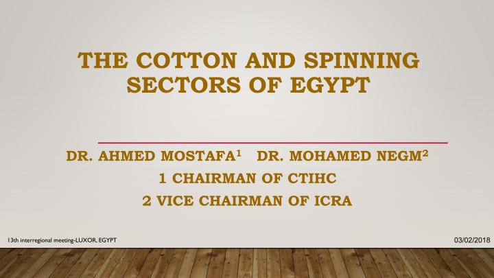 Insights into Egypt's Cotton and Spinning Sectors