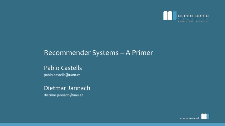 Recommender Systems: A Primer on Automated Recommendations