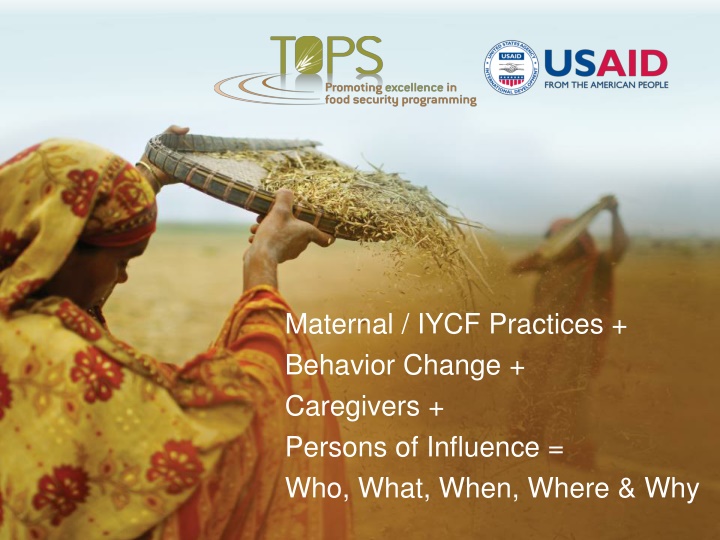 Maternal IYCF Practices: Behavior Change & Caregivers