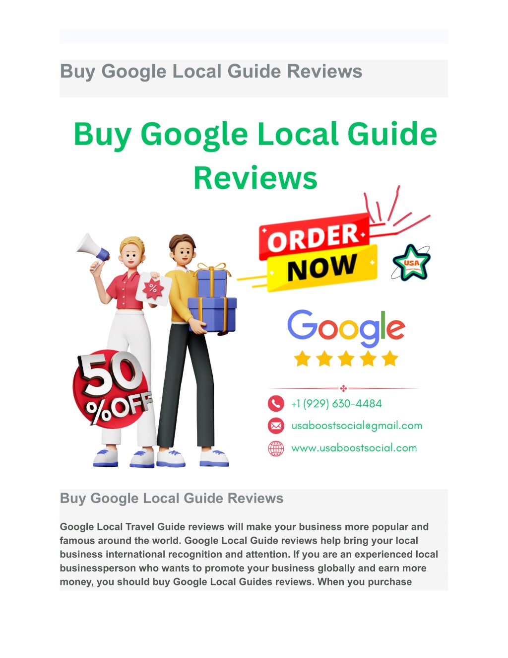 buy google local guide reviews l.w