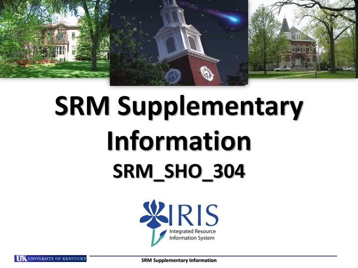 SRM Supplementary Information Overview