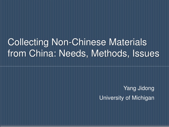 Diversity in Publications: Non-Chinese Materials in China