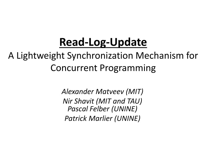 Lightweight Synchronization Mechanism for Concurrent Programming