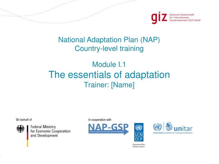 Essential Training on National Adaptation Planning