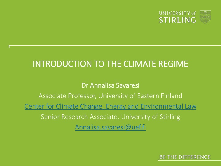 The International Climate Regime and Governance
