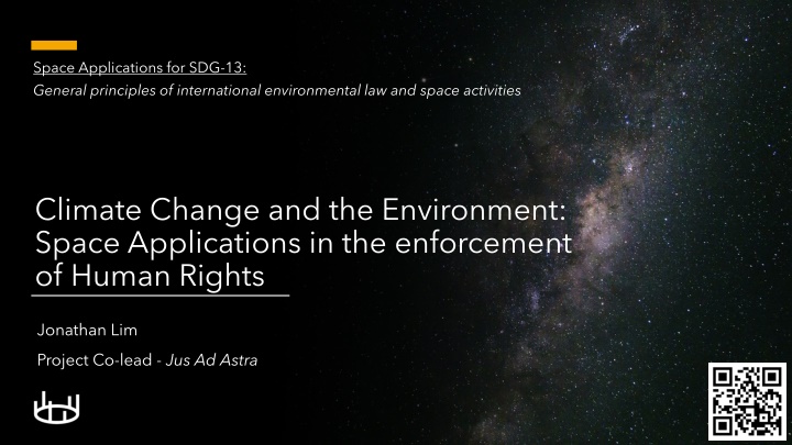 Intersection of Human Rights and Space Applications for Environmental Sustainability