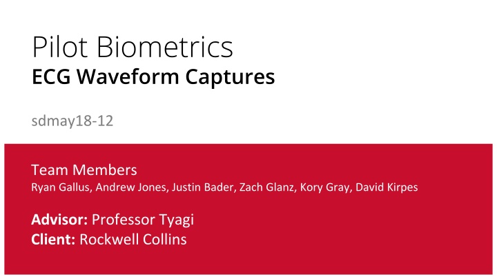 Pilot Biometrics ECG Waveform Monitoring for US Navy Pilots
