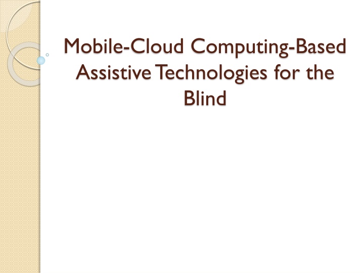 Innovations in Mobile Cloud Computing for the Blind