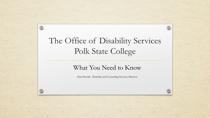 Support Services for Students with Disabilities at Polk State College