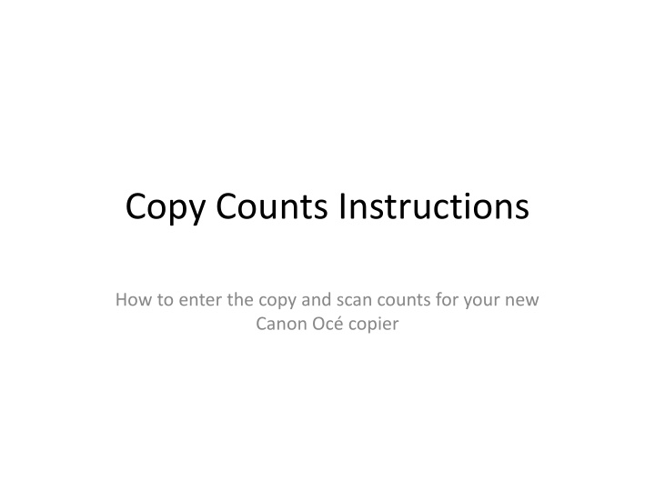 Canon Oc Copier Copy and Scan Count Instructions