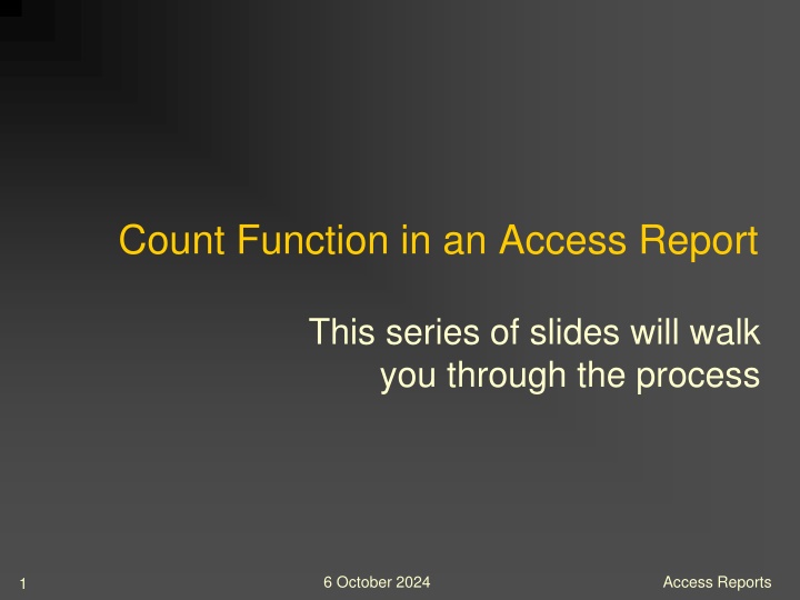 Walkthrough: Creating Access Reports with Count Function