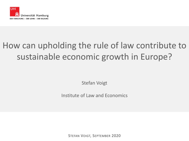 Upholding the Rule of Law for Sustainable Economic Growth in Europe