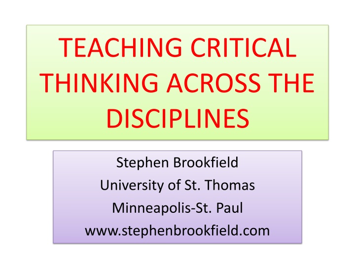 Enhancing Critical Thinking: Strategies and Practices Across Disciplines