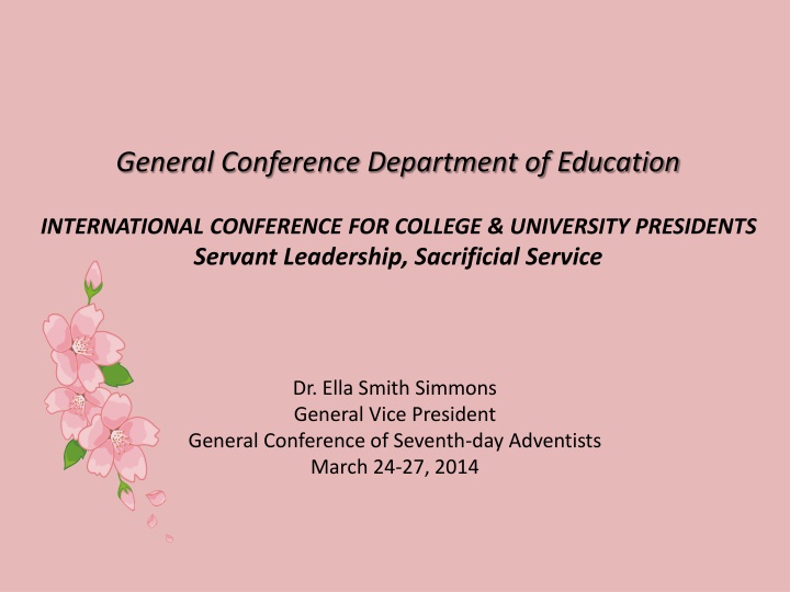 General Conference Department of Education International Board of Education Overview
